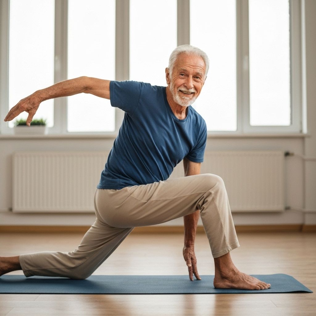 Older man showing improved flexibility